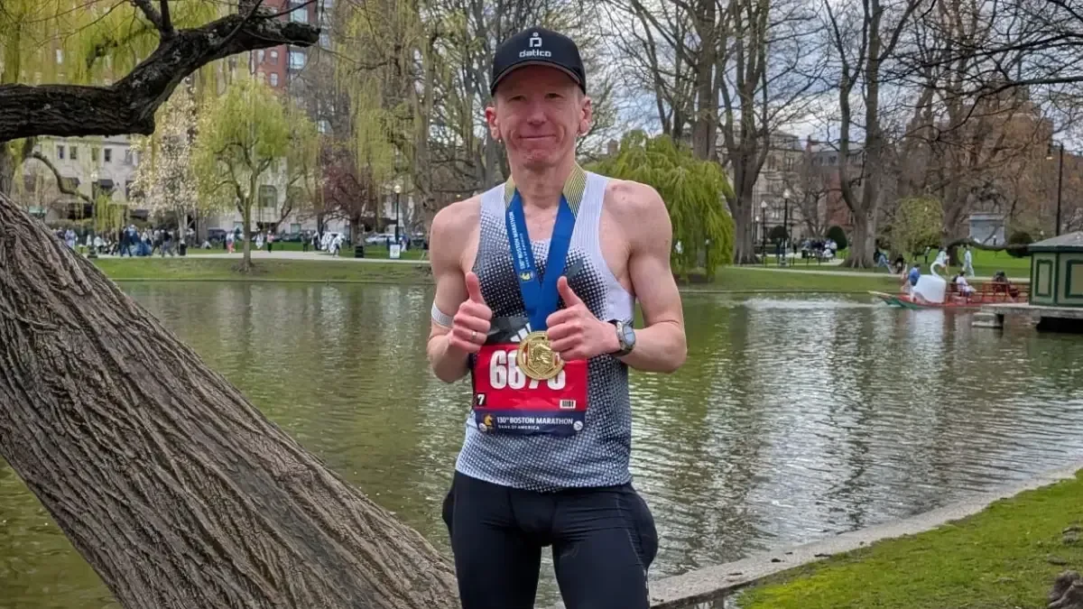 Gregor Gretz beim Boston Marathon