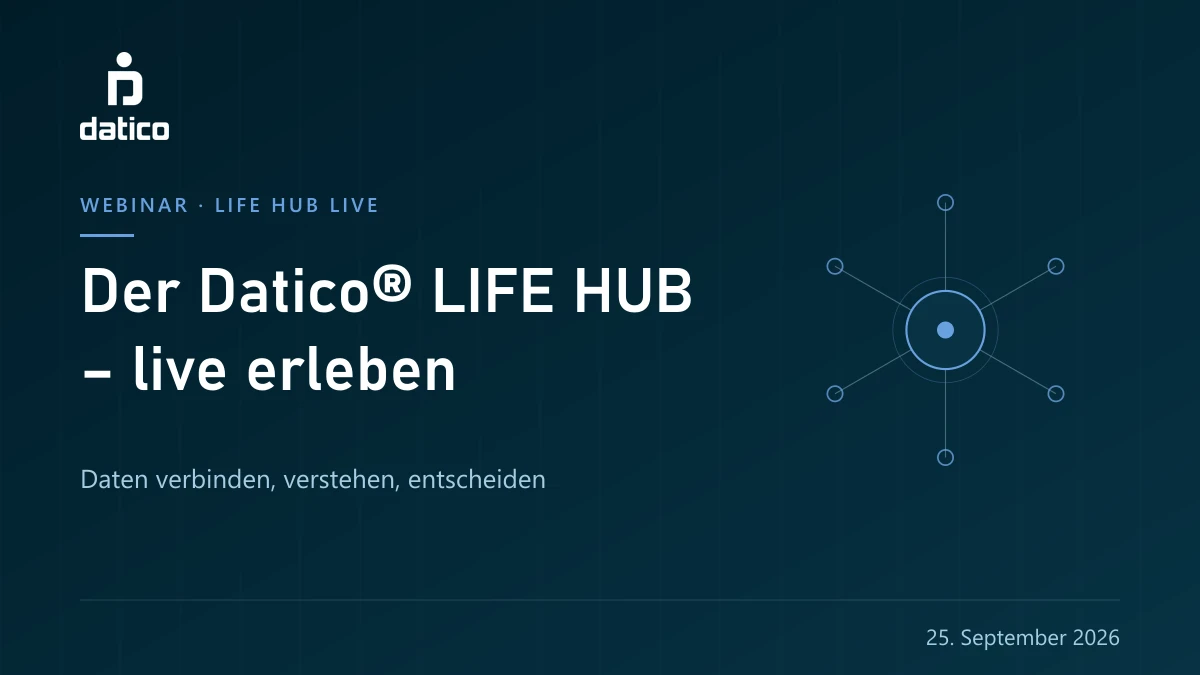 Der Datico® LIFE HUB live – Daten verbinden, verstehen, entscheiden